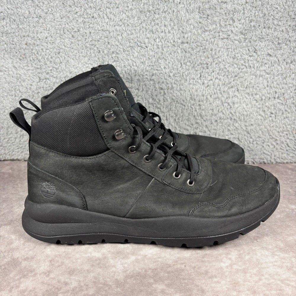 Timberland Boots Mens 13 Black Boroughs Project A27WM Mid Top Sneakers Leather